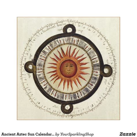 Almost files can be used for commercial. Ancient Aztec Sun Calendar Mexico Drawing Canvas | Zazzle ...