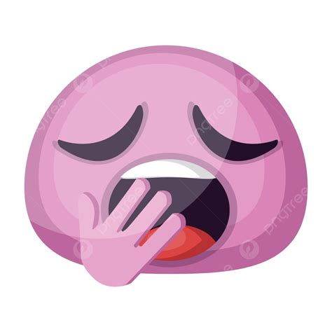 A Vector Illustration Of A Pink Emoji Face Yawning Weary On A White