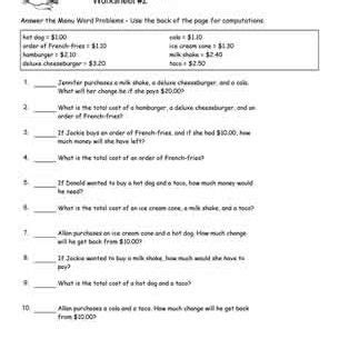 Use our printable worksheets and math lessons to provide an interesting way to teach and reinforce basic math skills while teaching money concepts. Math Word Problem Worksheets for Second-Graders