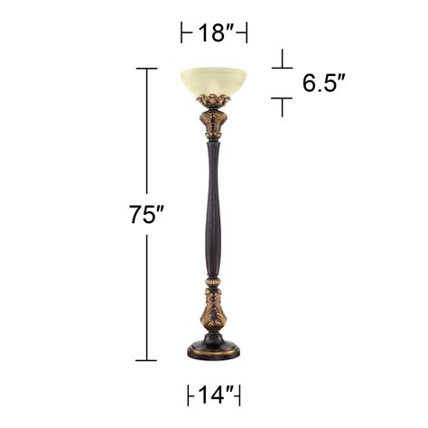 Rita Traditional Victorian Torchiere Floor Lamp 75 Tall Carved Wood
