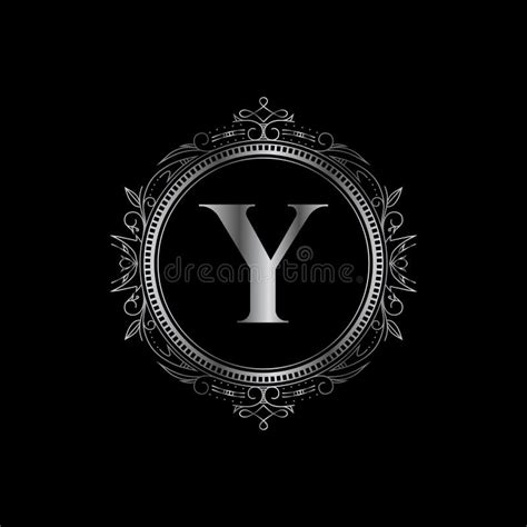 Y Initial Monogram Letter Logo Template With Luxury Ornament Stock