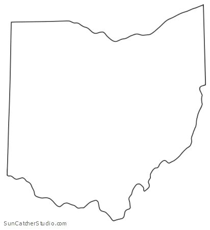 Ohio - Map Outline, Printable State, Shape, Stencil, Pattern | Ohio map, Ohio outline, State outline