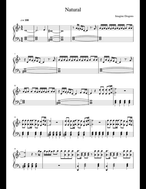 Imagine Dragons Natural Sheet Music For Piano Download Free In Pdf Or Midi