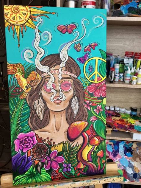 Hippie Painting By Daria Shelest Saatchi Art