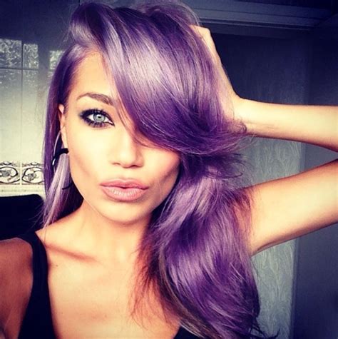 Purple Hair Long Bangs Hair