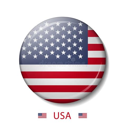 Usa American Flag Buttons Stock Vector Illustration Of Round 114395388