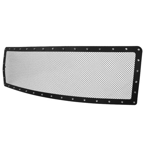 2009 2012 Ford F 150 Rivet Style Black Stainless Steel Mesh Grille