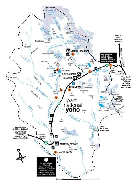Carte Du Parc National Yoho Canada National Parks National Parks Map