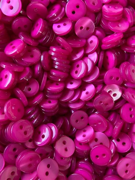 10 X Bright Pink Buttons 11mm Etsy