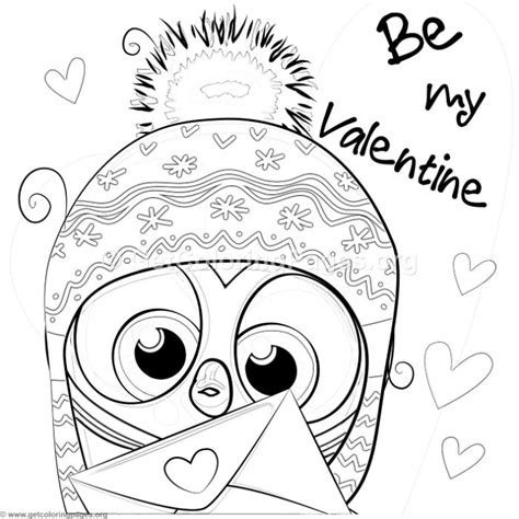 Free and original black and white valentine's day owl clip art image for teachers, classroom lessons, scrapbooking, web pages, blogs, print and more. Be My Valentine Cute Owl Coloring Pages - GetColoringPages.org