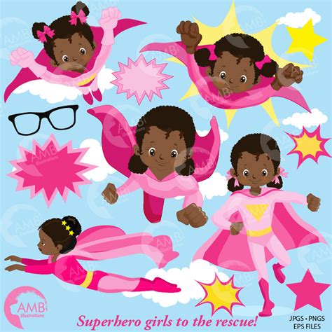 Superhero African American Girls In Pinks