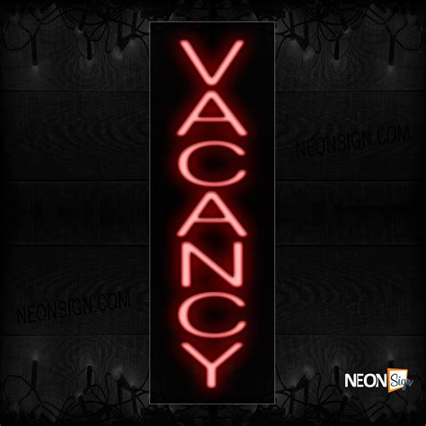 Vacancy In Red Vertical Neon Sign