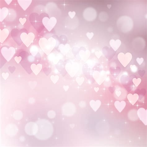 Pink And Red Heart Bokeh Photography For Valentines Day Backdrop