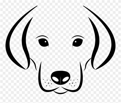 Outline Dog Face Clipart Black And White Rectangle Circle