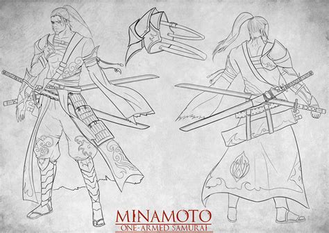 Line Art Character Design One Armed Samurai By Ahyou On Deviantart