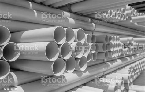 Pvc Pipe Stacked In Warehouse Stock Photo Download Image Now Pvc