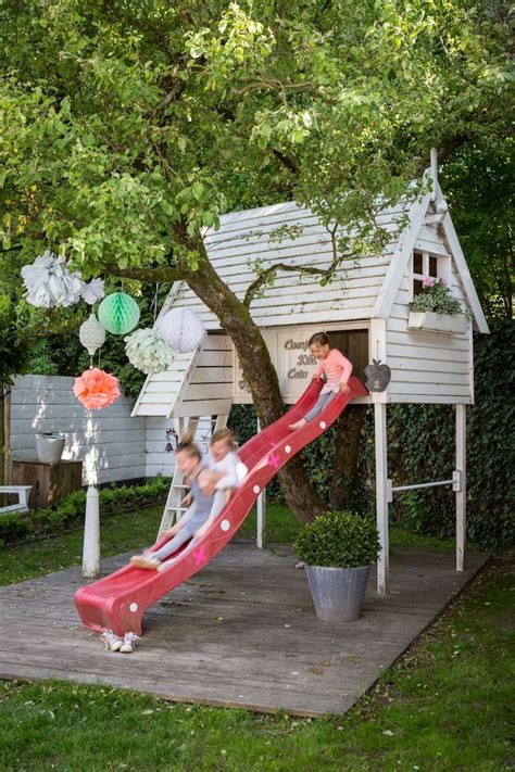 Fun Playhouse Tree House For Kids Play Houses Kids House Outdoor Kids