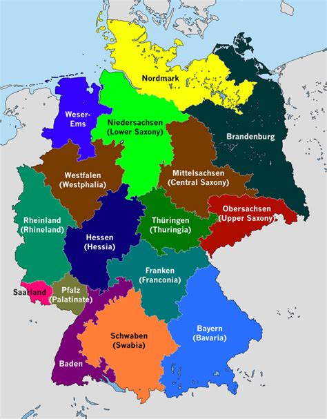 Map German States German Map States Of Germany Germany Gambaran