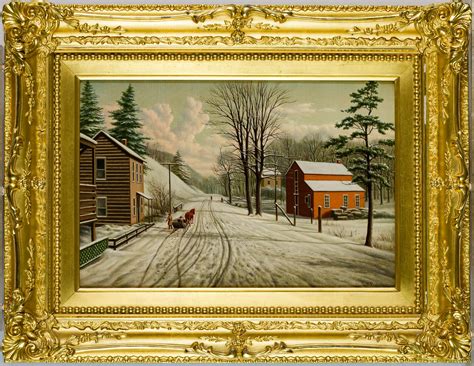 Lot Levi Wells Prentice American 1851 1935 Winter Scene Oil On