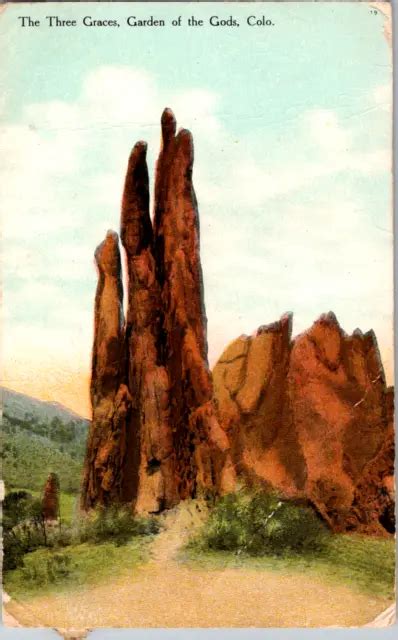 VINTAGE 1910 THE Three Graces Rock Garden Of The Gods Colorado CO