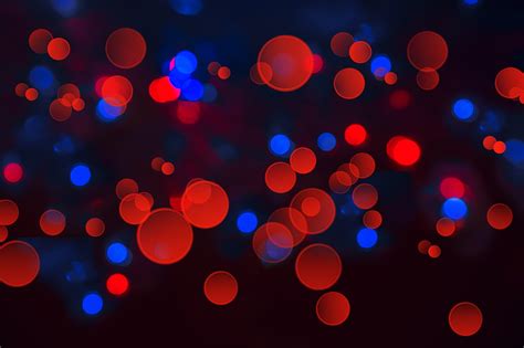 Red Blue Defocused Bokeh Lights Dark Blurred Background