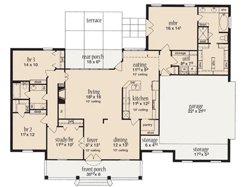Official house plan & blueprint site of builder magazine. House Plan 56342 - One-Story Style with 2000 Sq Ft, 4 Bed ...