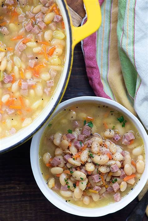 Simmer for at least 3 hours or until beans are soft. White Bean and Ham Soup Recipe from bunsinmyoven.com ...