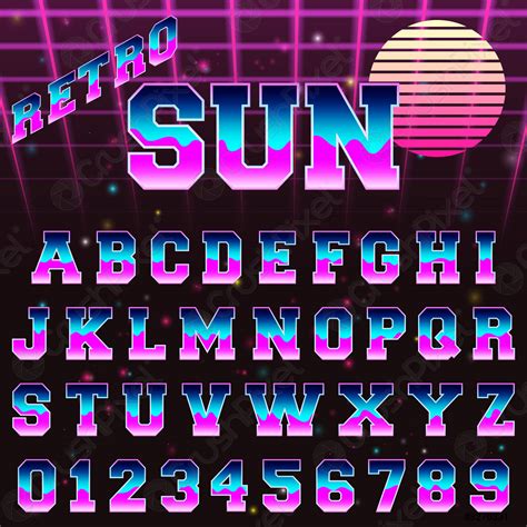 80s Retro Alphabet Font Template Stock Vector 3270331 Crushpixel