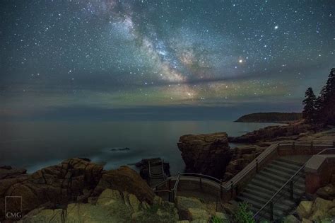 The Milky Way Rises Over The Iconic Thunder Hole At Acadia National