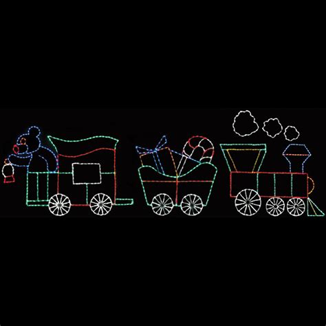 This great holiday light display has an engine, two cars, and a caboose. 65 in. Outdoor LED Train Set Lighted Display - 1000 Bulbs ...