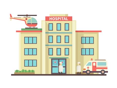 Hospital Building Illustration In 2019 Arts And Crafts Cartoon