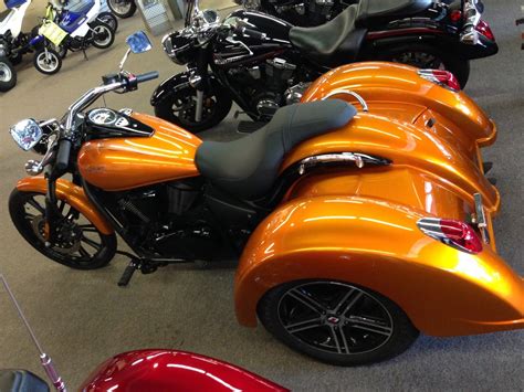 It started as the vulcan custom special edition with the special orange burst paint and blacked out motor. 2012 Kawasaki Vulcan 900 Custom Lehman Trike