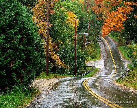 Rain On A Country Road By George Cousins Redbubble