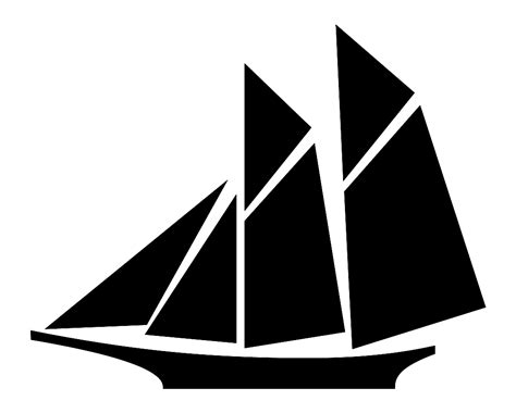 Gambar Siluet Perahu Layar Domain Publik Vektor