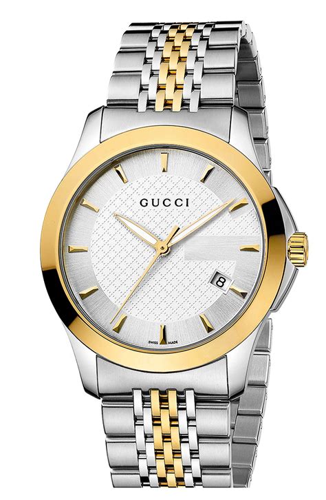 Gucci G Timeless Medium Bracelet Watch In Gold For Men Silver Gold