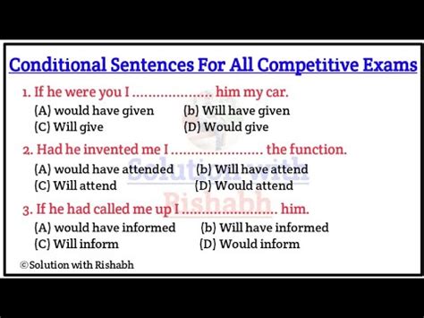 Conditional Sentences Practice Set For All Competitive Exams Hot Sex