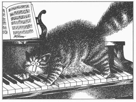 B Kliban Cat Print Of Cautious Over Weight Cat Walking On Etsy