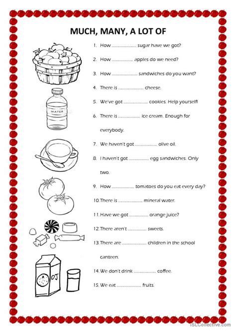 Much Many A Lot English Esl Worksheets Pdf And Doc