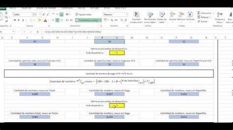 Hoja De Excel Para El Calculo De Ladrillos Y Morteros Civilgeeks Ing