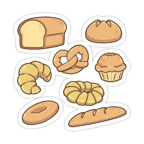 All Types Of Bread Pattern Sticker By Saintnightshade In 2021 Food