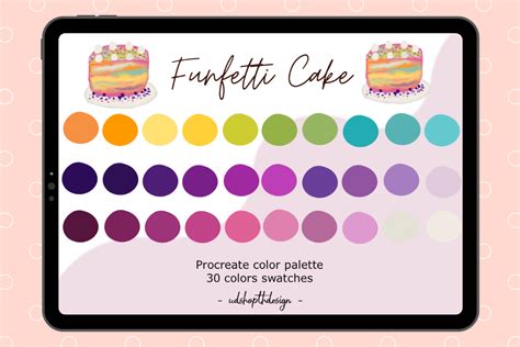 Funfetti Cake Color Palette Procreate Graphic By Udshopthdesign