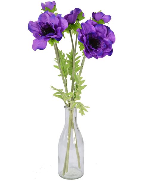 Great savings & free delivery / collection on many items. Artificial Purple Anemone Flower Stems Pk3 - Flowers