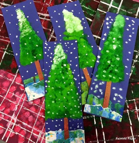 Alpine Trees Tempera And Torn Paper Step By Step Directions Included