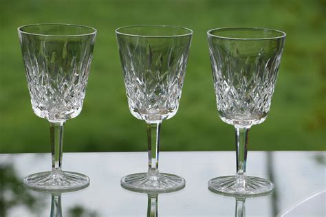 Vintage Crystal Wine Glasses Crystal Waterford Lismore 8 Oz 1950s Set Of 4 Crystal