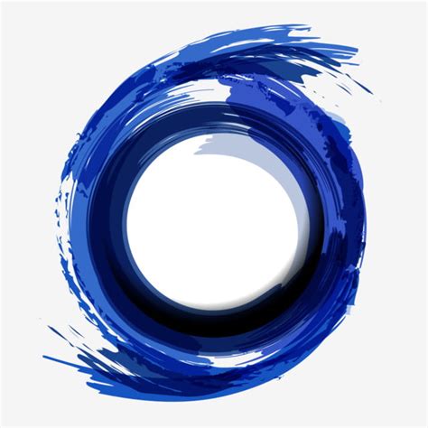 Abstract Brush Stroke Vector Art Png Blue Circle Artistic Abstract