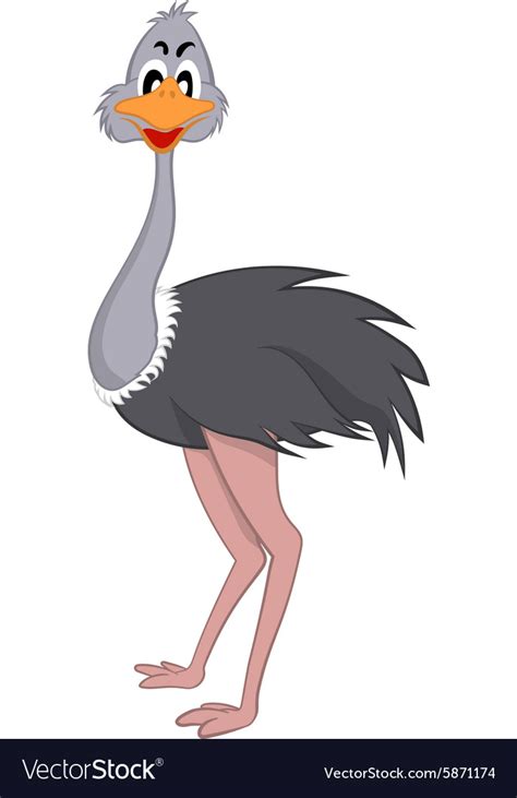 Funny Cartoon Ostrich Royalty Free Vector Image