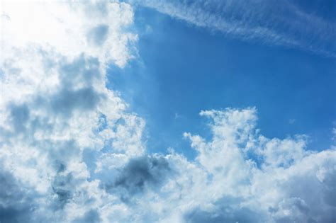 Blurred Blue Sky With Cloud For Background Or Texture Stock Photo