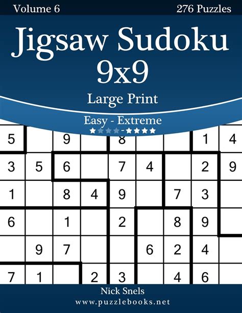 Bol Jigsaw Sudoku 9x9 Large Print Easy To Extreme Sudoku Printable