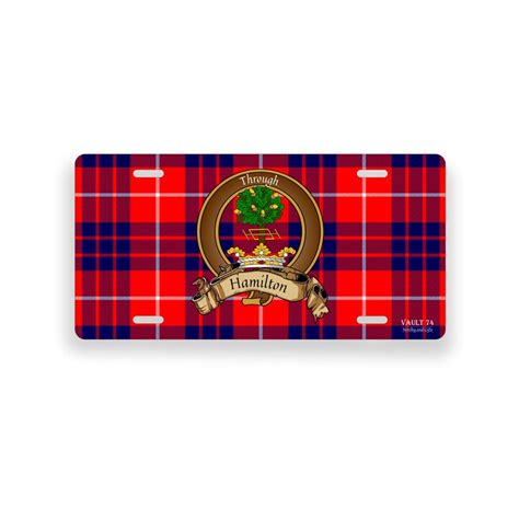 Hamilton Scottish Clan Tartan Crest Novelty Auto Plate Etsy Uk
