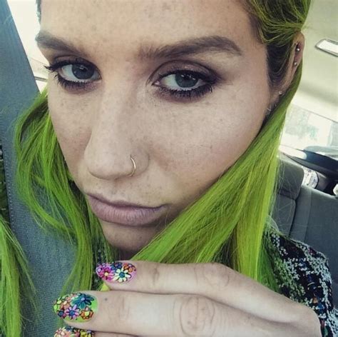 Green Hair Blue Hair Kesha Rose Nostril Hoop Ring Nose Ring Celebrity Selfies Jem And The